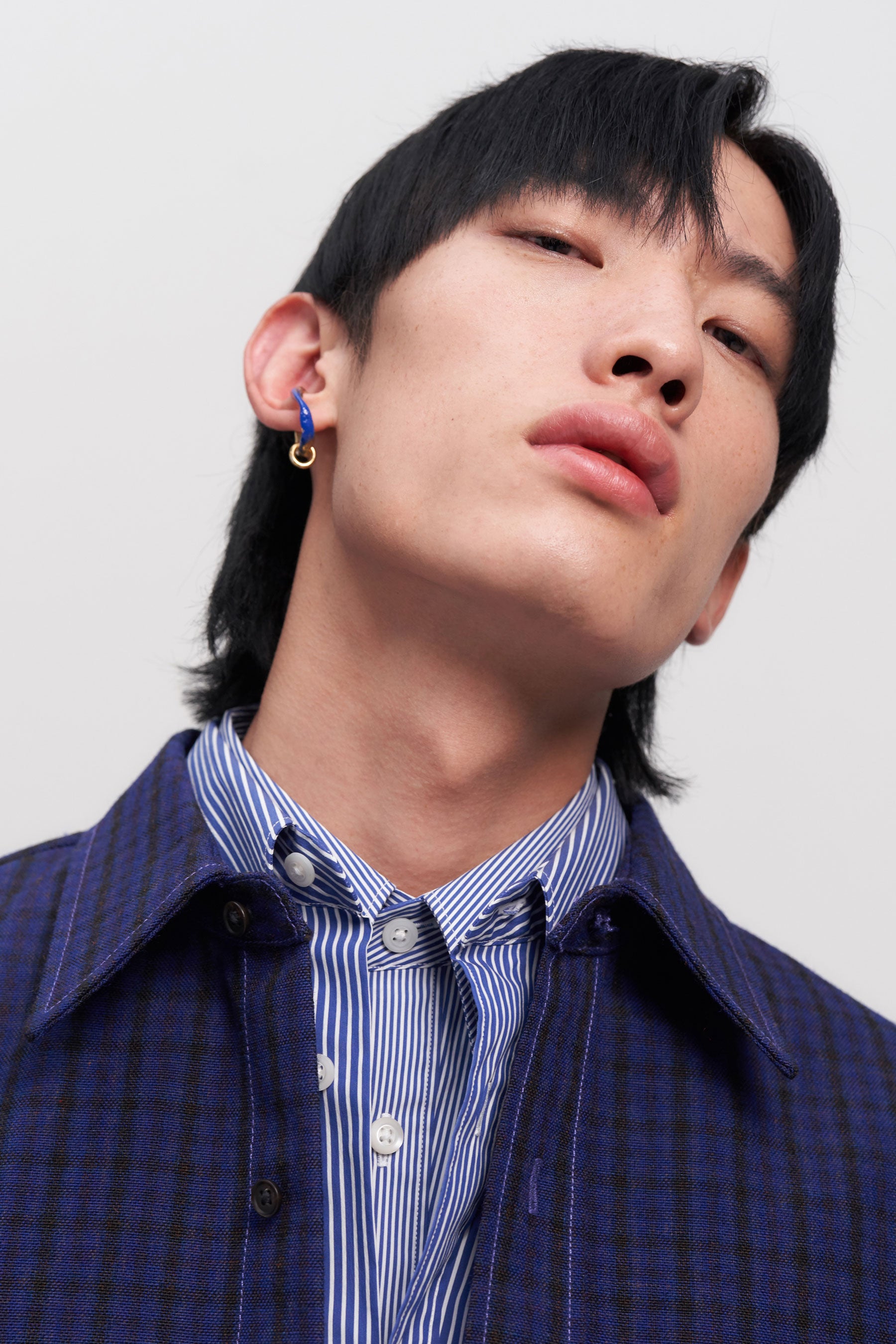 Blue Enamel Gold Ear Cuff