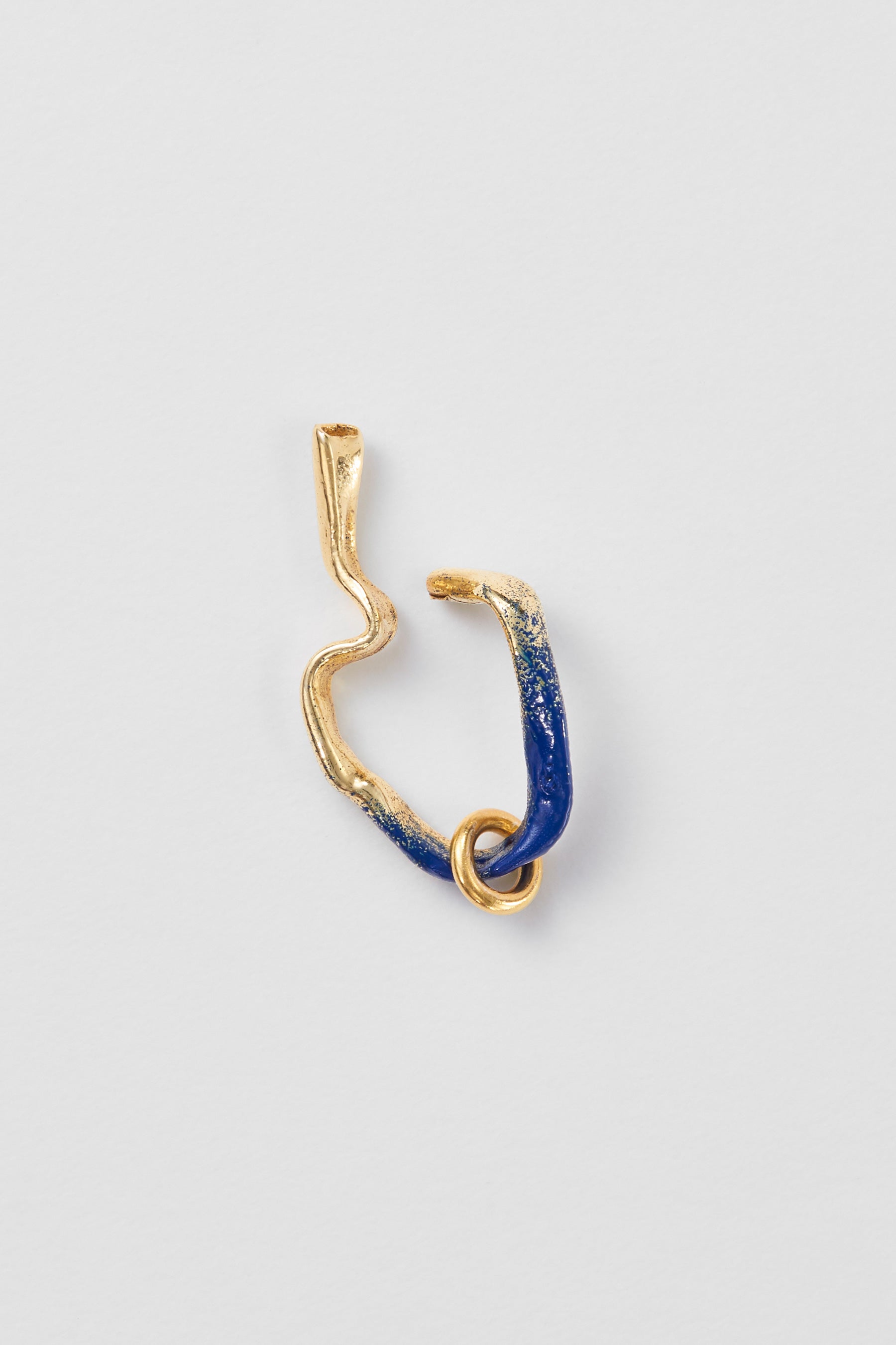 Blue Enamel Gold Ear Cuff