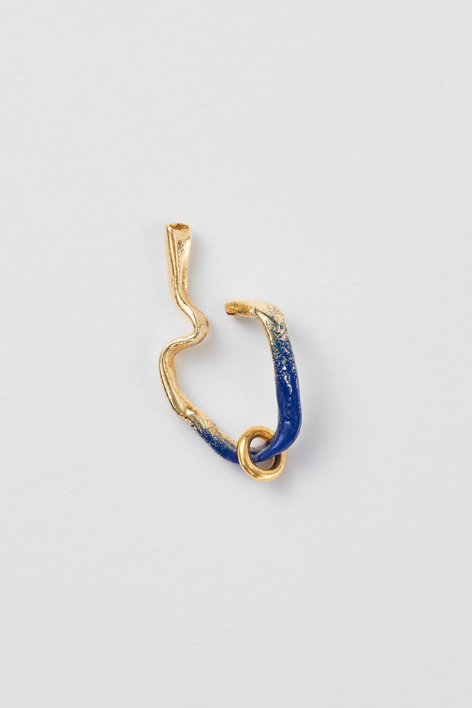 Blue Enamel Gold Ear Cuff