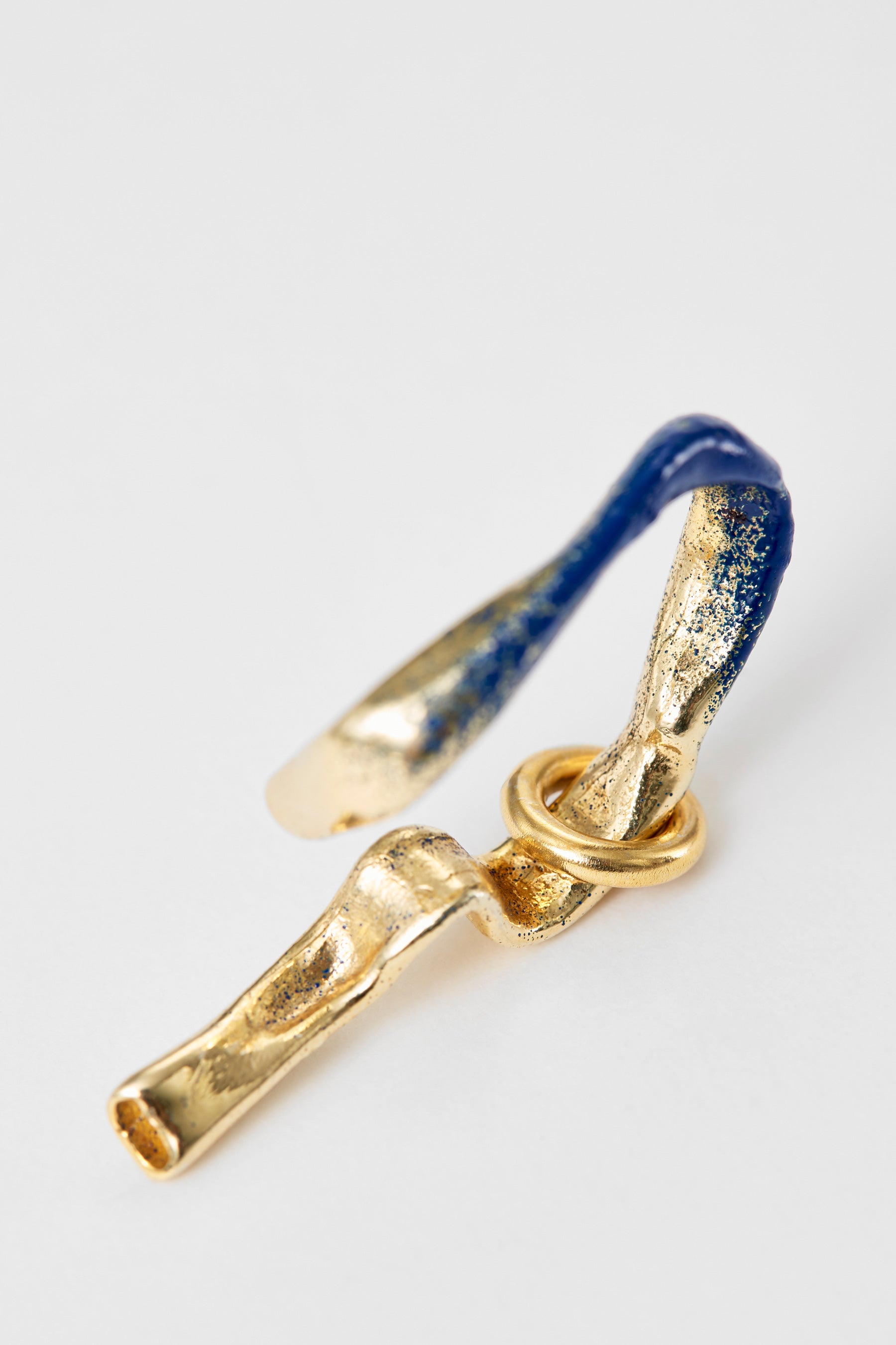 Blue Enamel Gold Ear Cuff