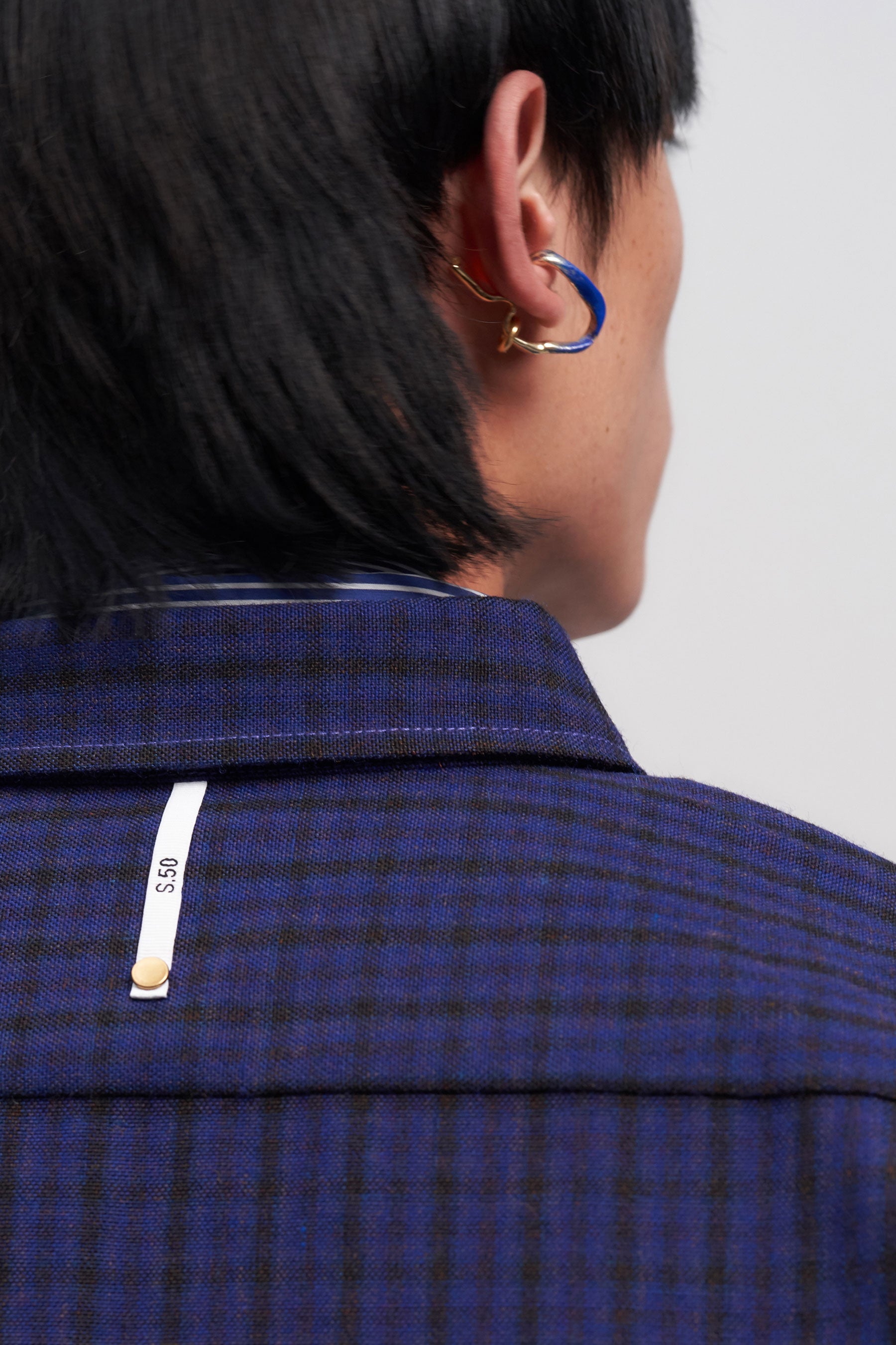 Blue Enamel Gold Ear Cuff