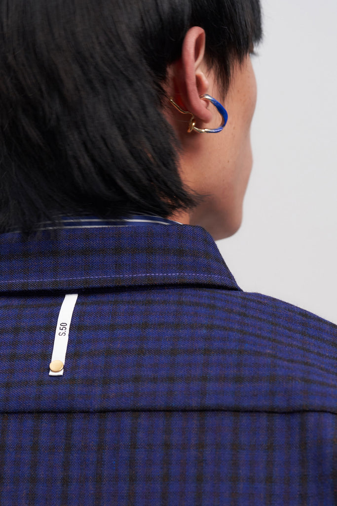 Blue Enamel Gold Ear Cuff