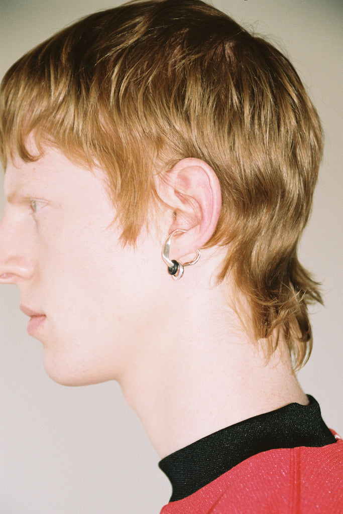 Silver Ear Cuff with Removable Rings