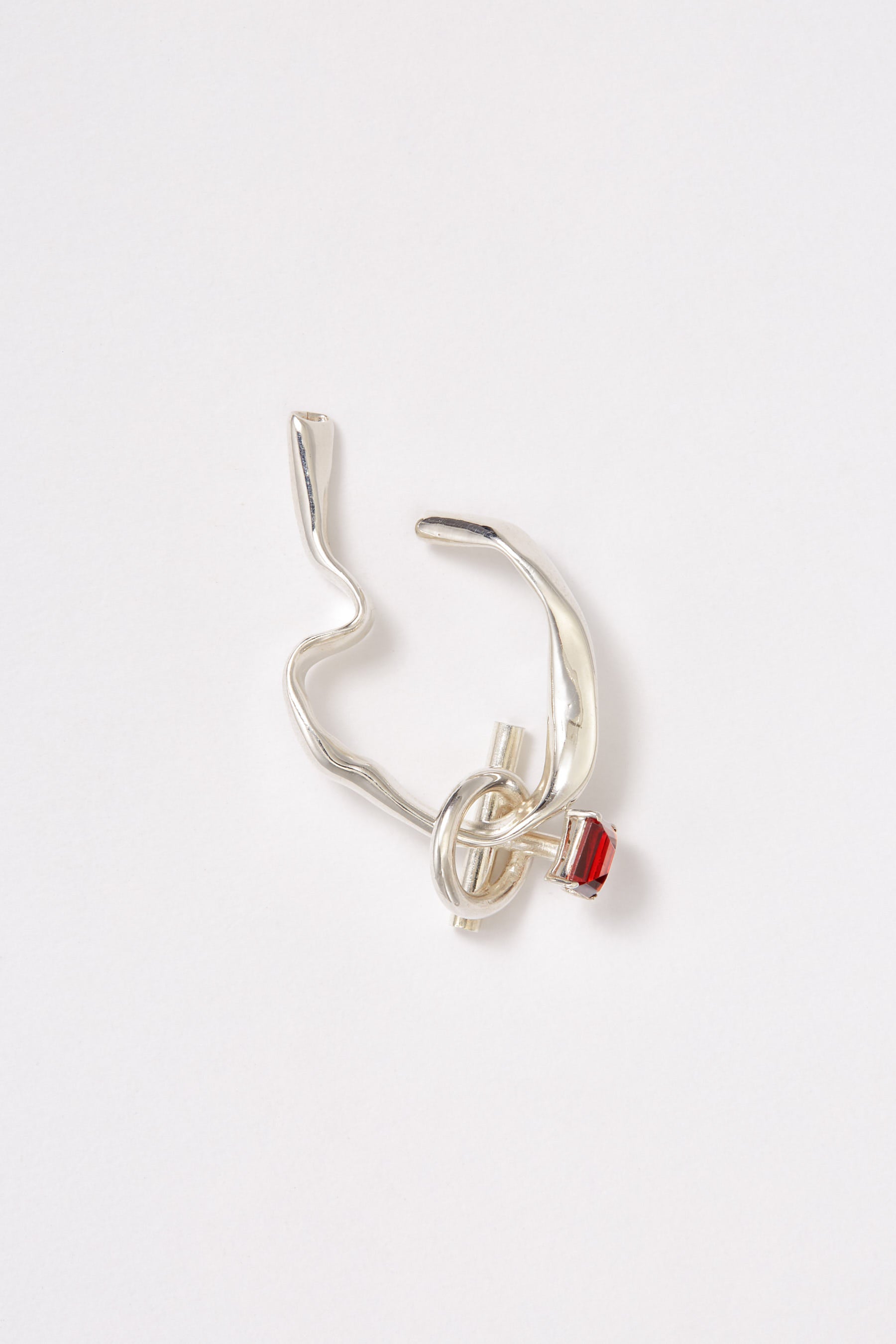 Garnet Silver Ear Cuff