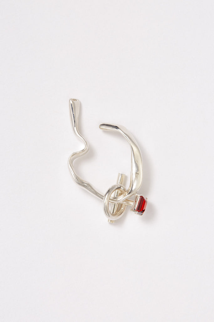 Garnet Silver Ear Cuff