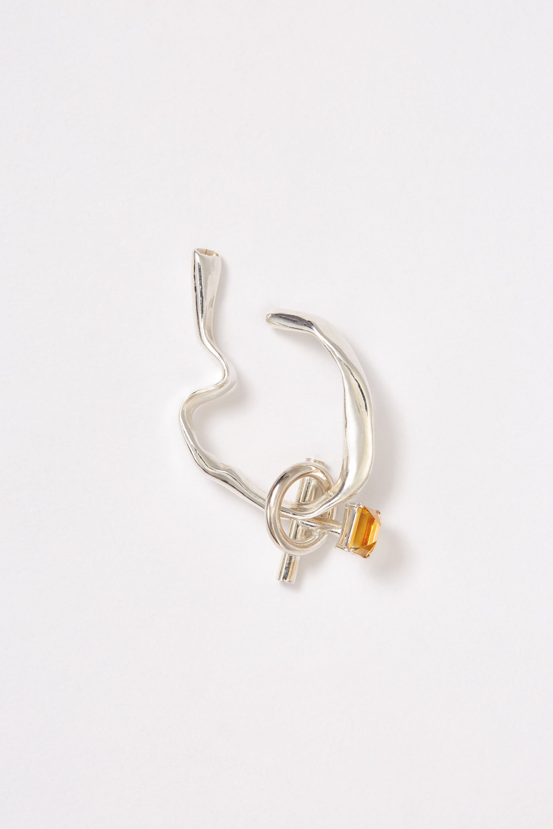 Citrine Silver Ear Cuff