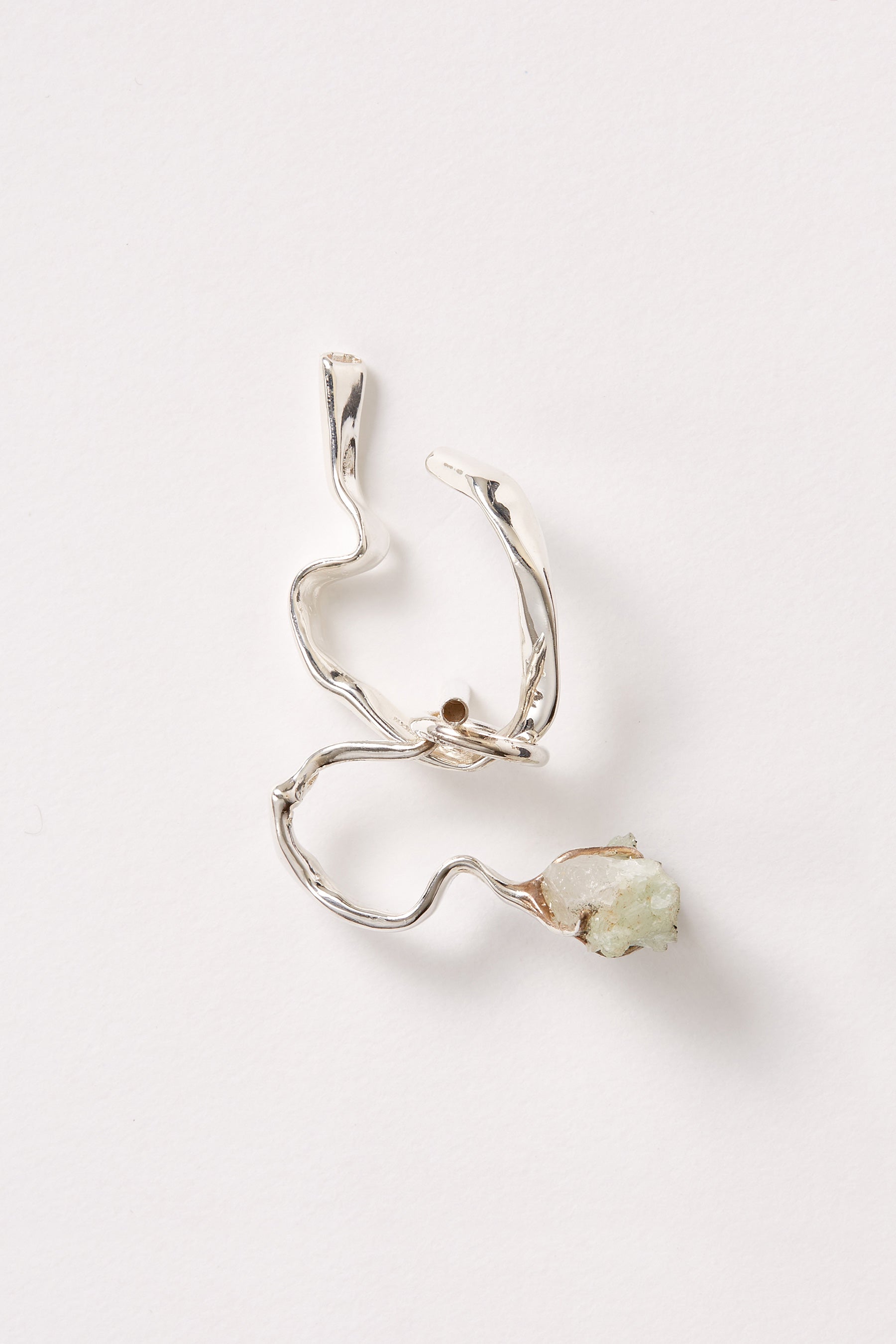White Babingtonite Irregular Extanded Padant Ear Cuff