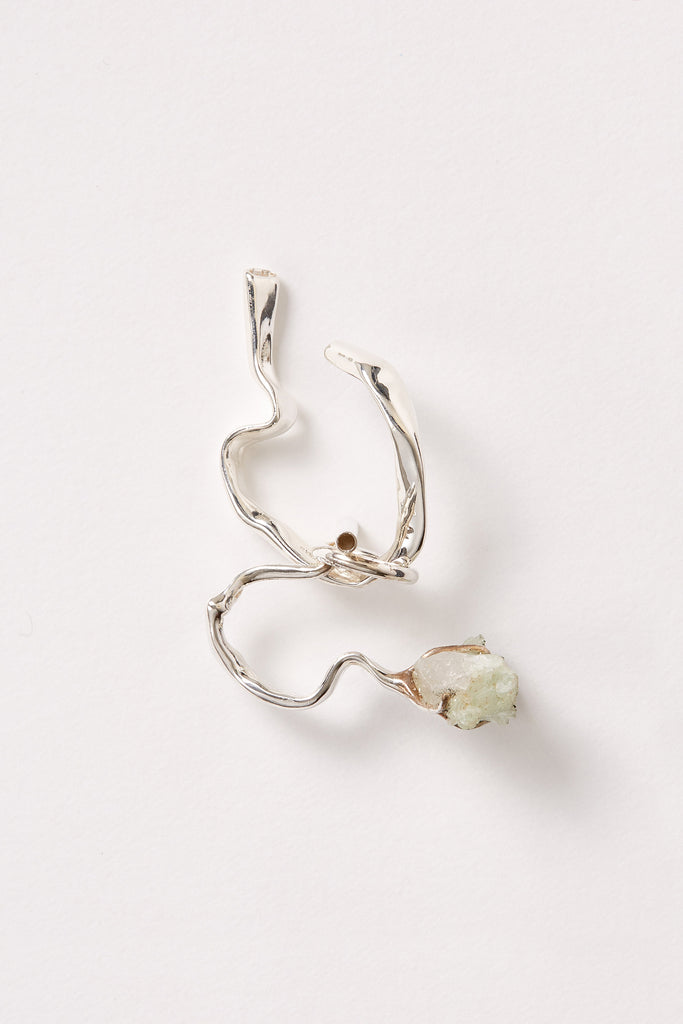 White Babingtonite Irregular Extanded Padant Ear Cuff