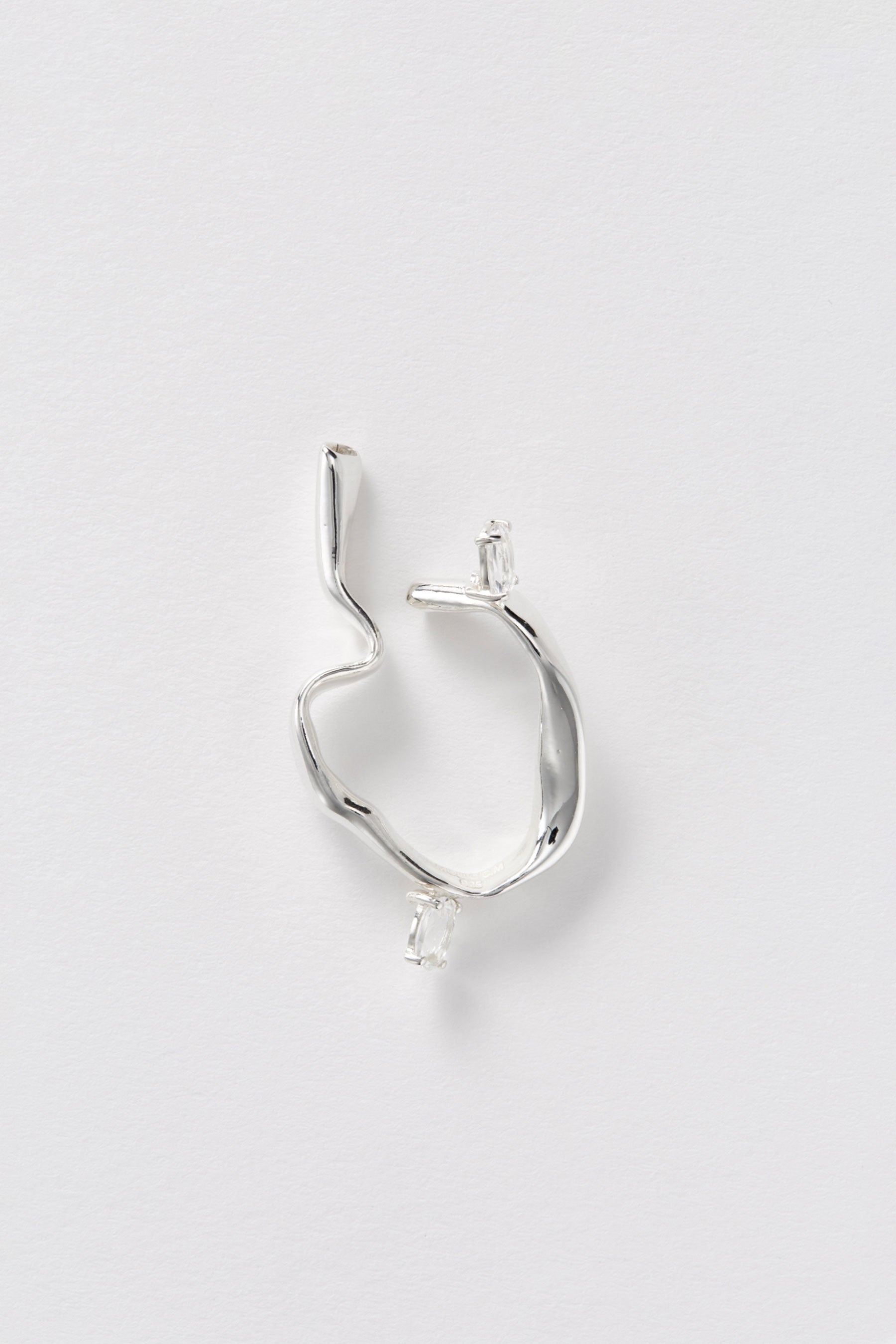Silver Double Topaz Ear Cuff