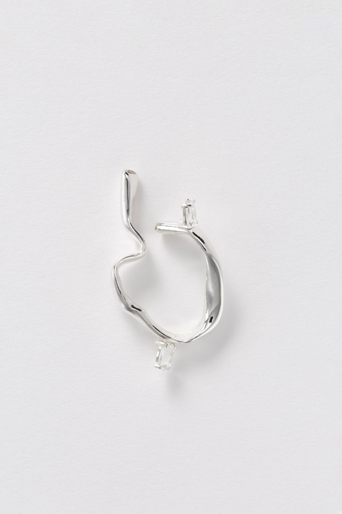 Silver Double Topaz Ear Cuff