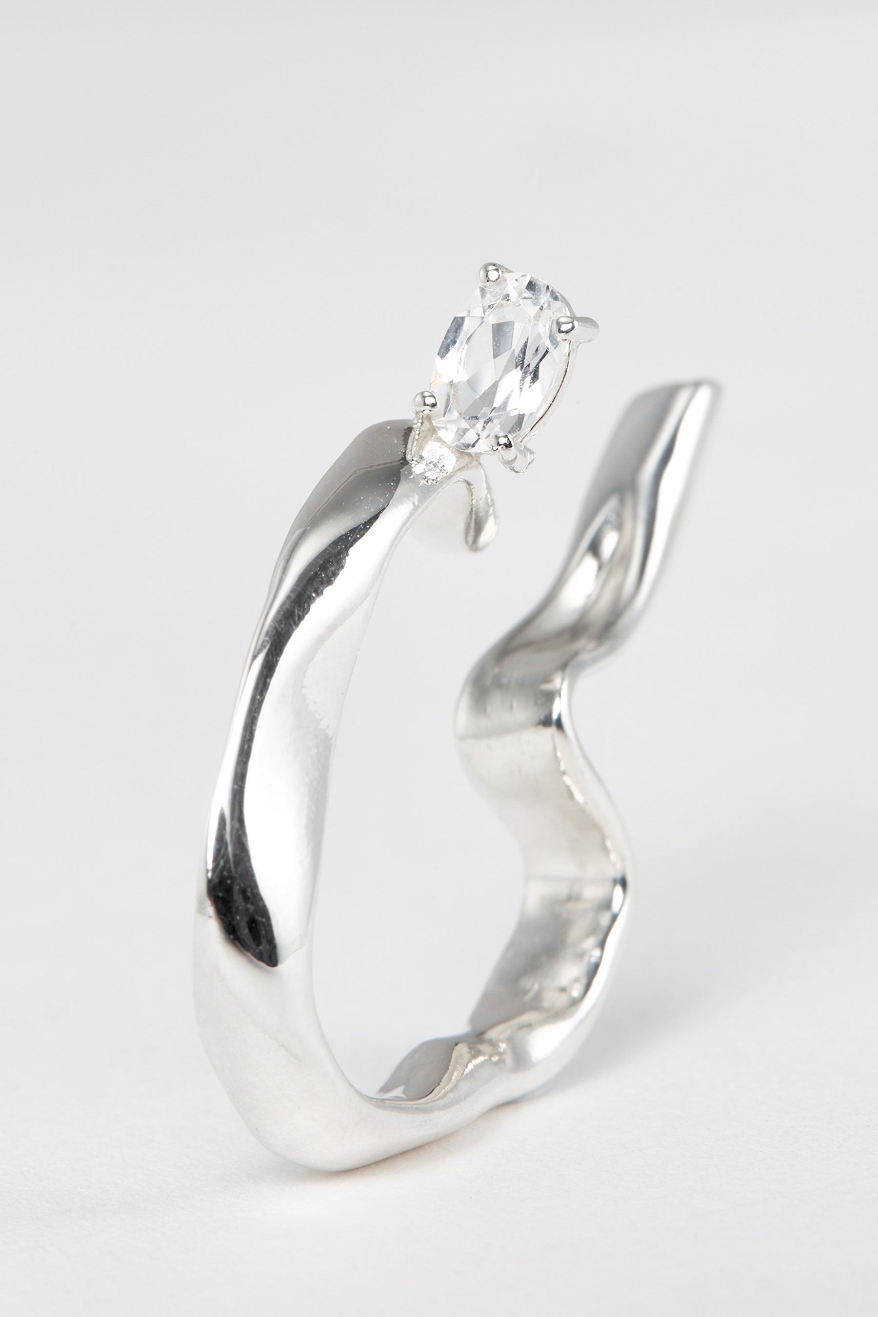 Silver Topaz Ear Cuff