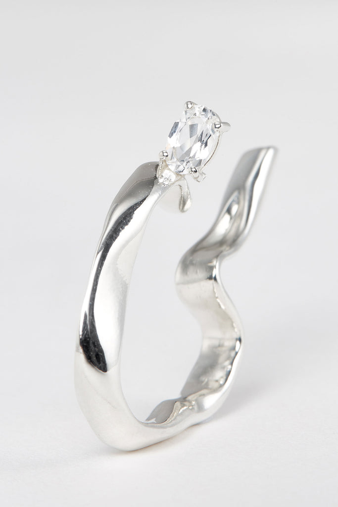 Silver Topaz Ear Cuff