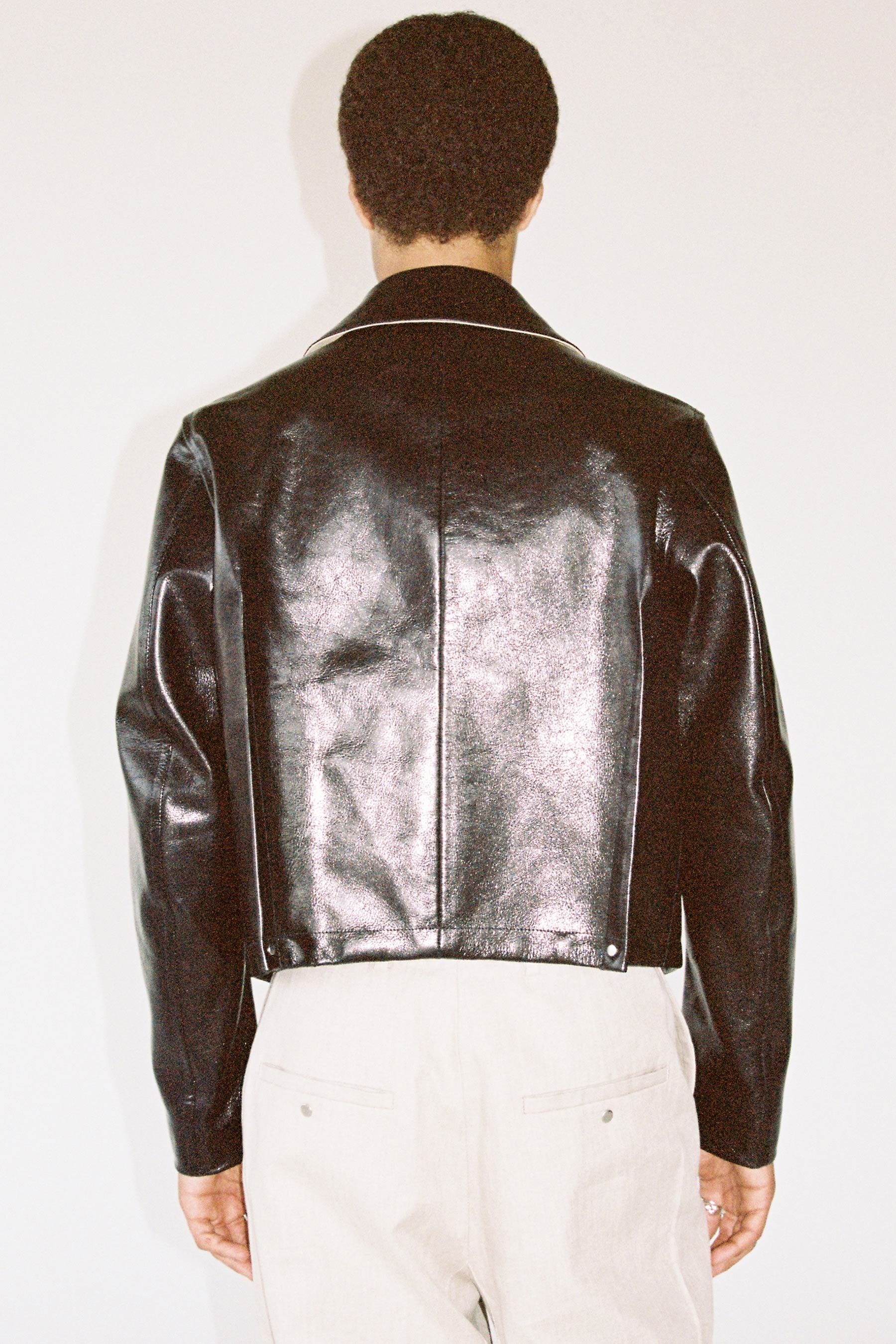 Black 2-way Pocket Goat Leather Jacket