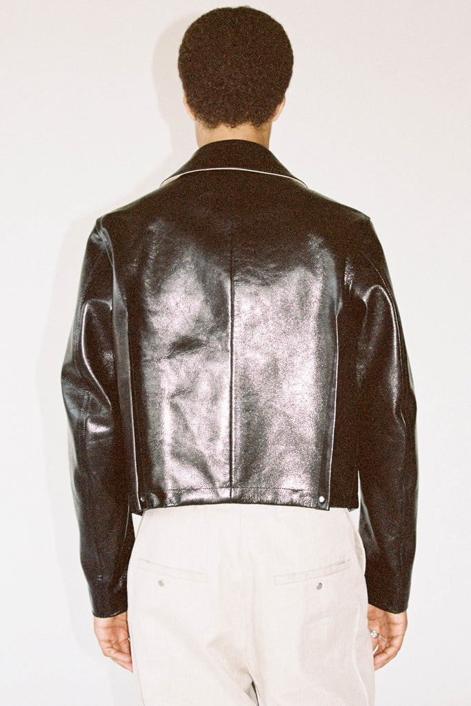 Black 2-way Pocket Goat Leather Jacket