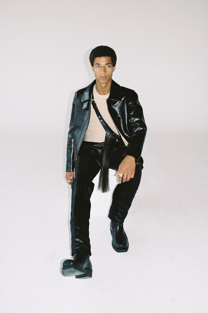 Black 2-way Pocket Goat Leather Jacket