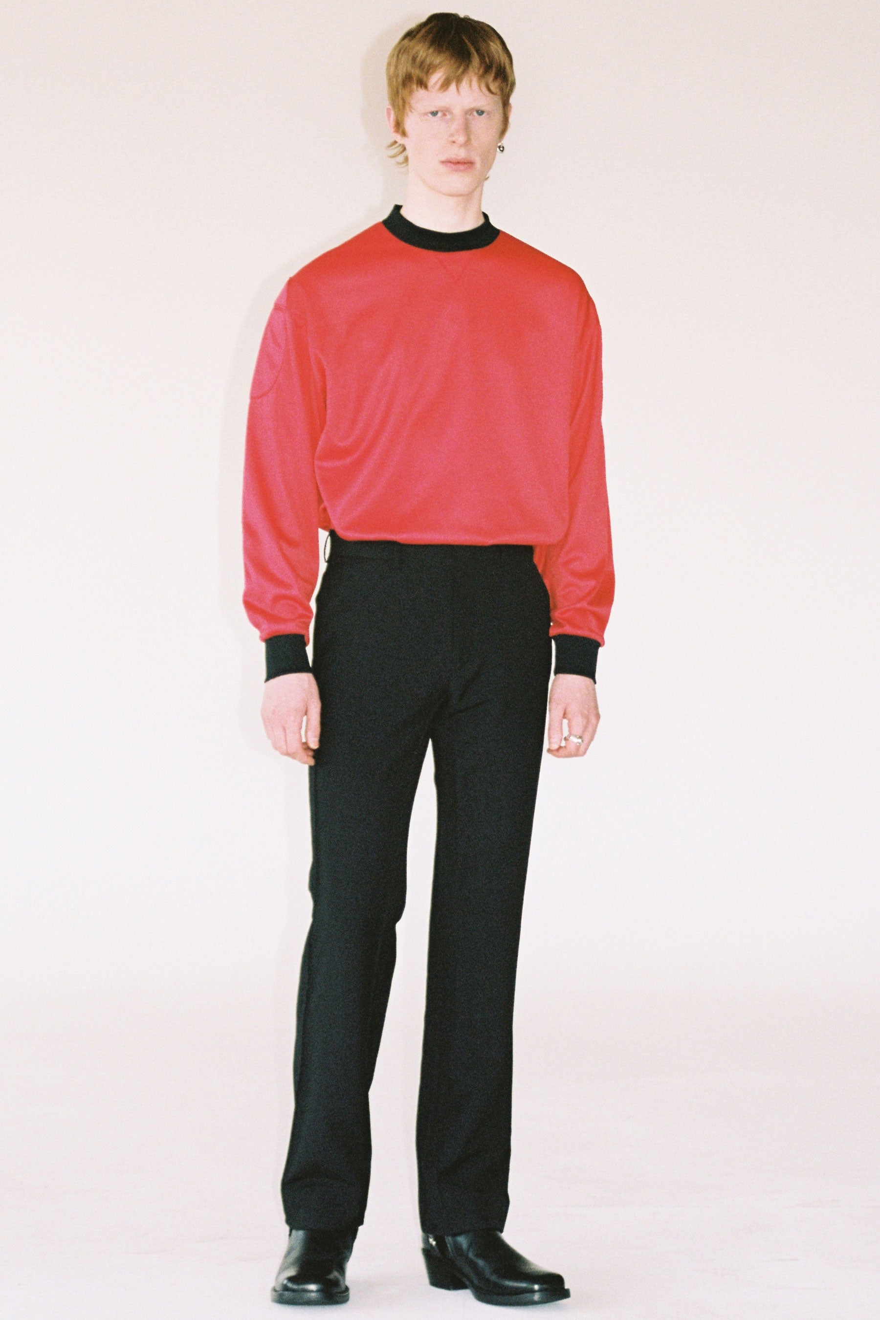 Black Woollen Mohair Cuboid Tailored Pants