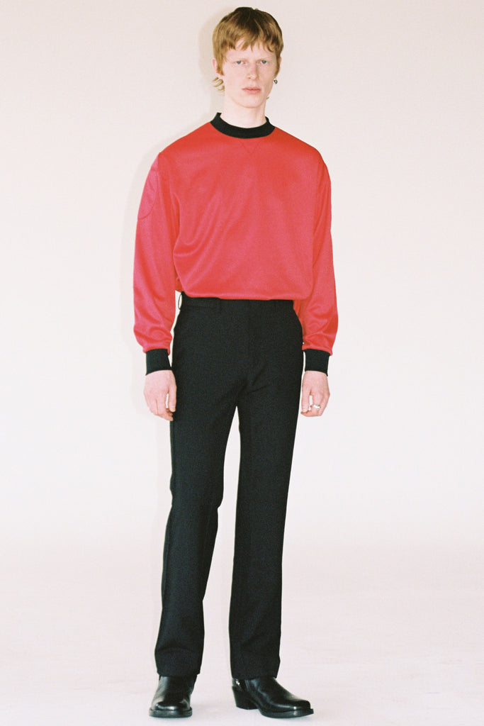 Black Woollen Mohair Cuboid Tailored Pants