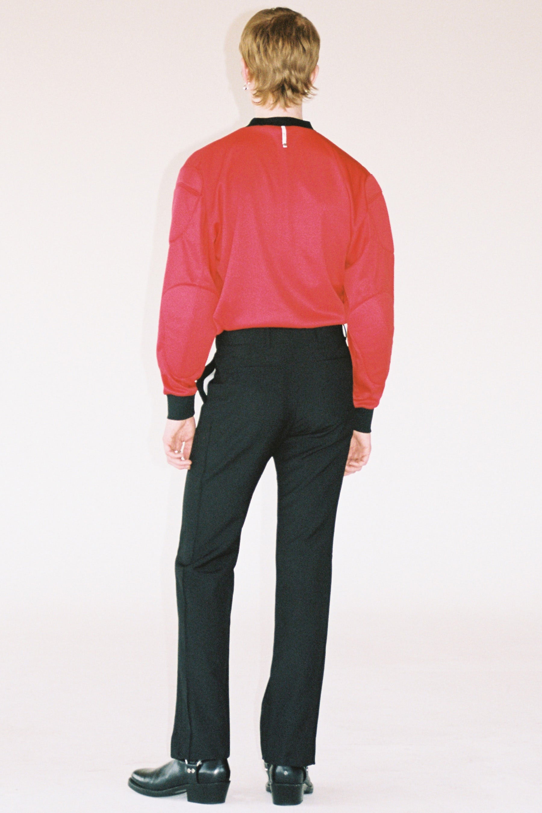 Black Woollen Mohair Cuboid Tailored Pants