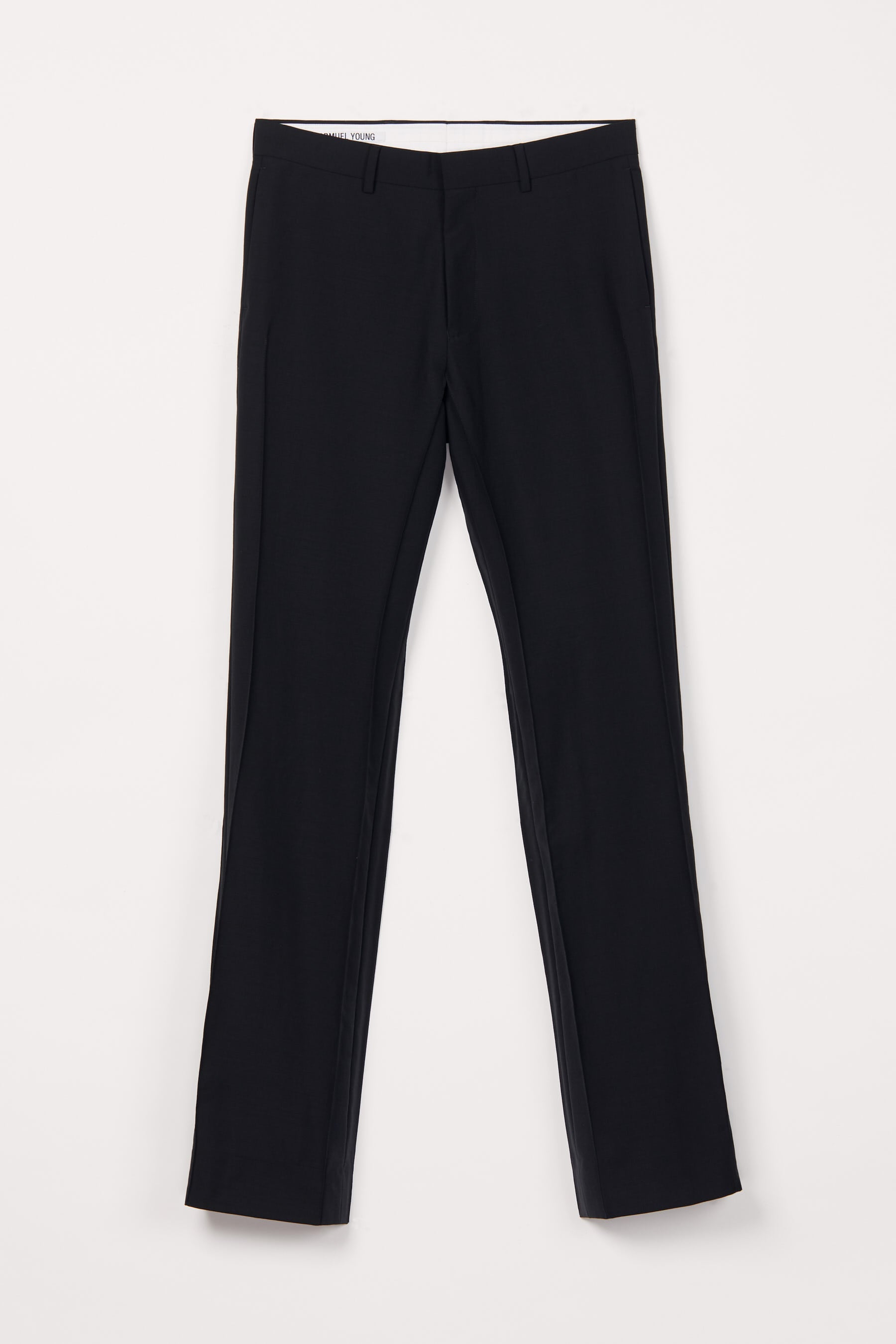 Black Woollen Mohair Cuboid Tailored Pants