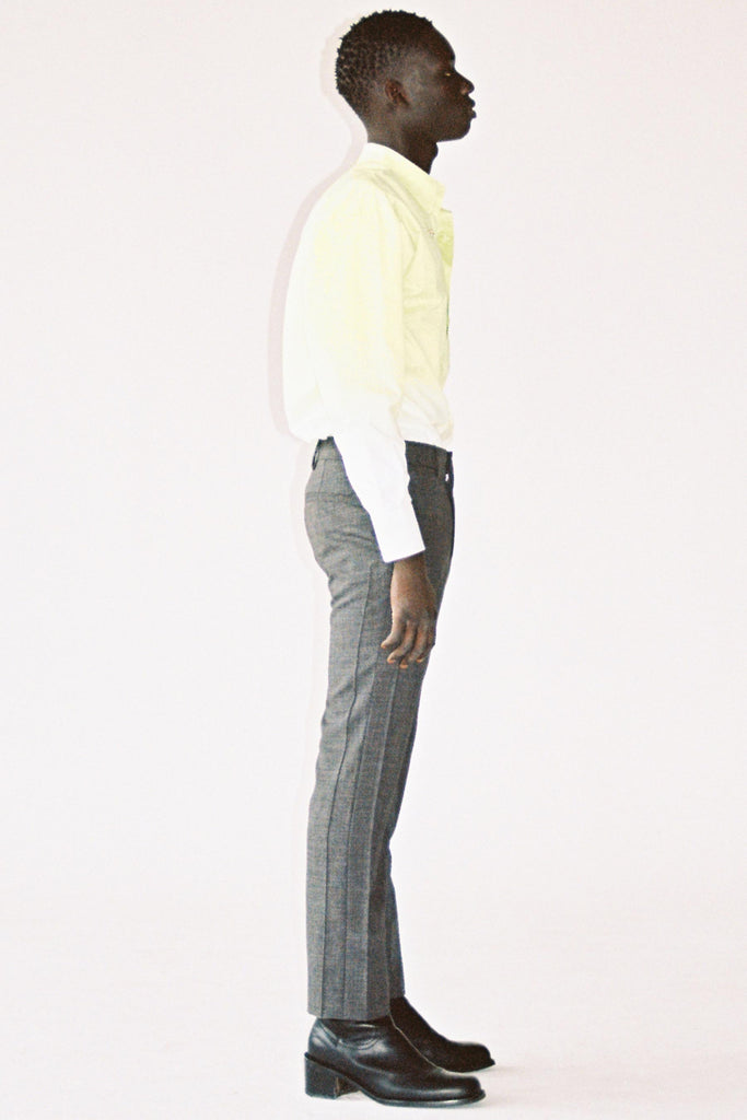 Heather Grey Woollen Mohair Cuboid Tailored Pants