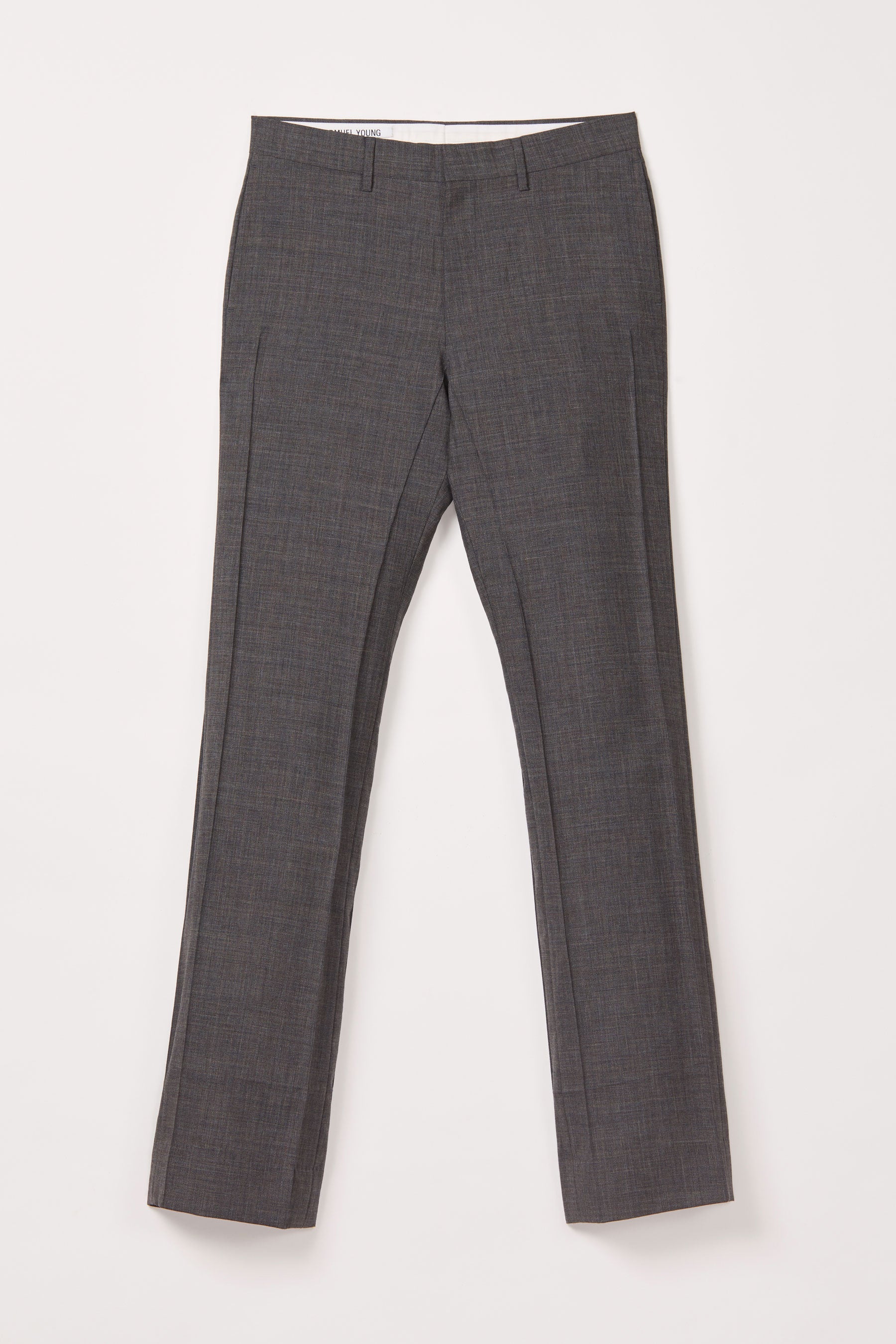 Heather Grey Woollen Mohair Cuboid Tailored Pants