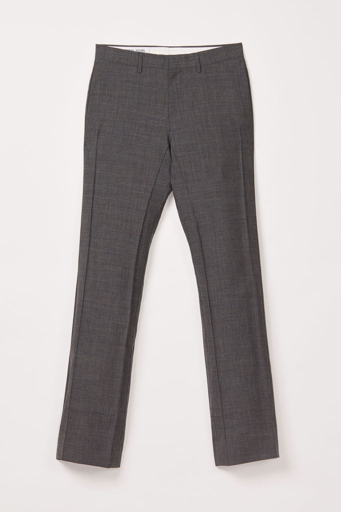 Heather Grey Woollen Mohair Cuboid Tailored Pants