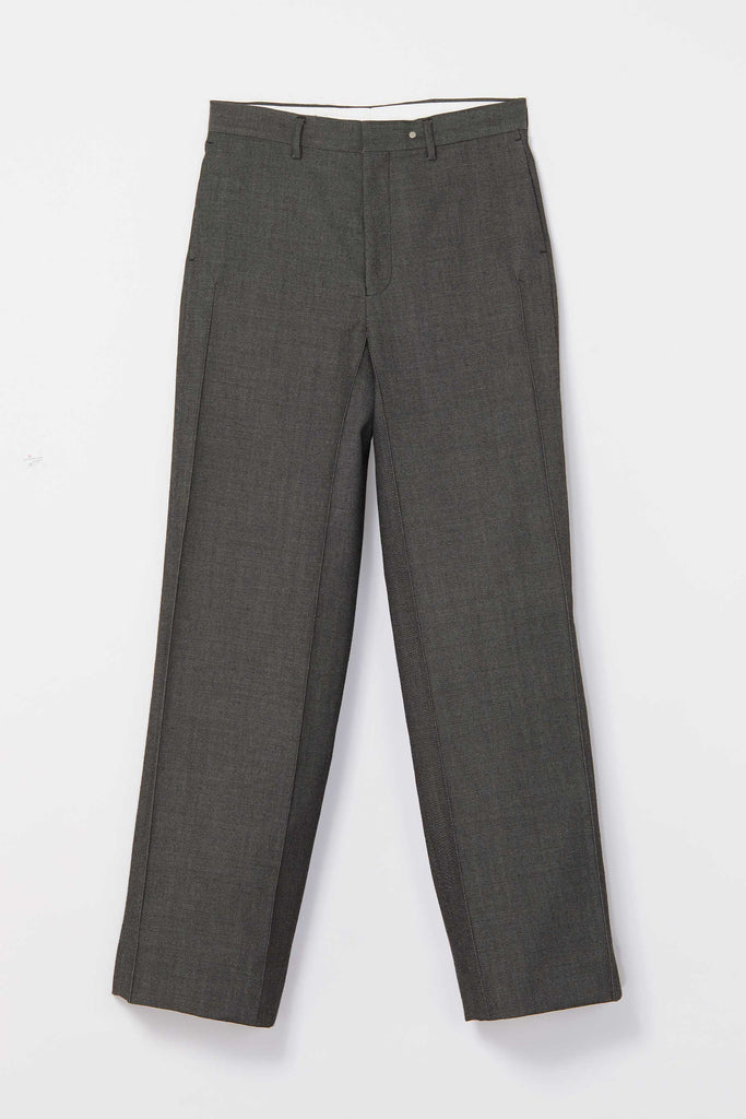Dark Grey Wool Cuboid Wide Pants