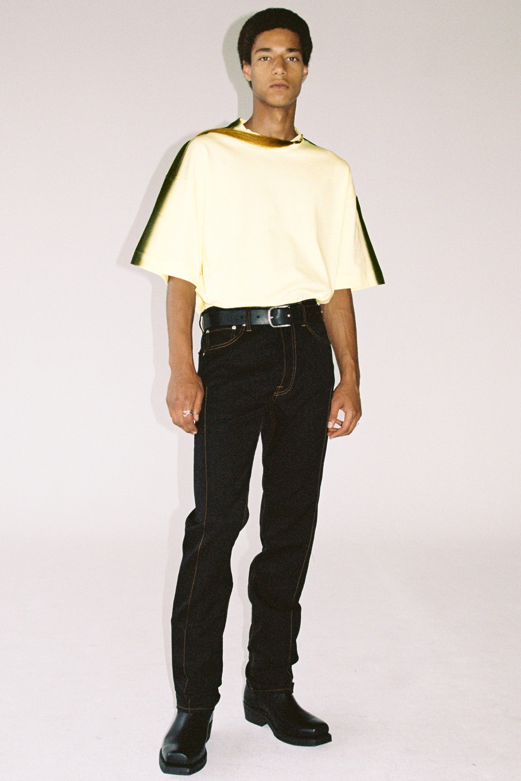 Black Woollen Cuboid 5-Pocket Jeans