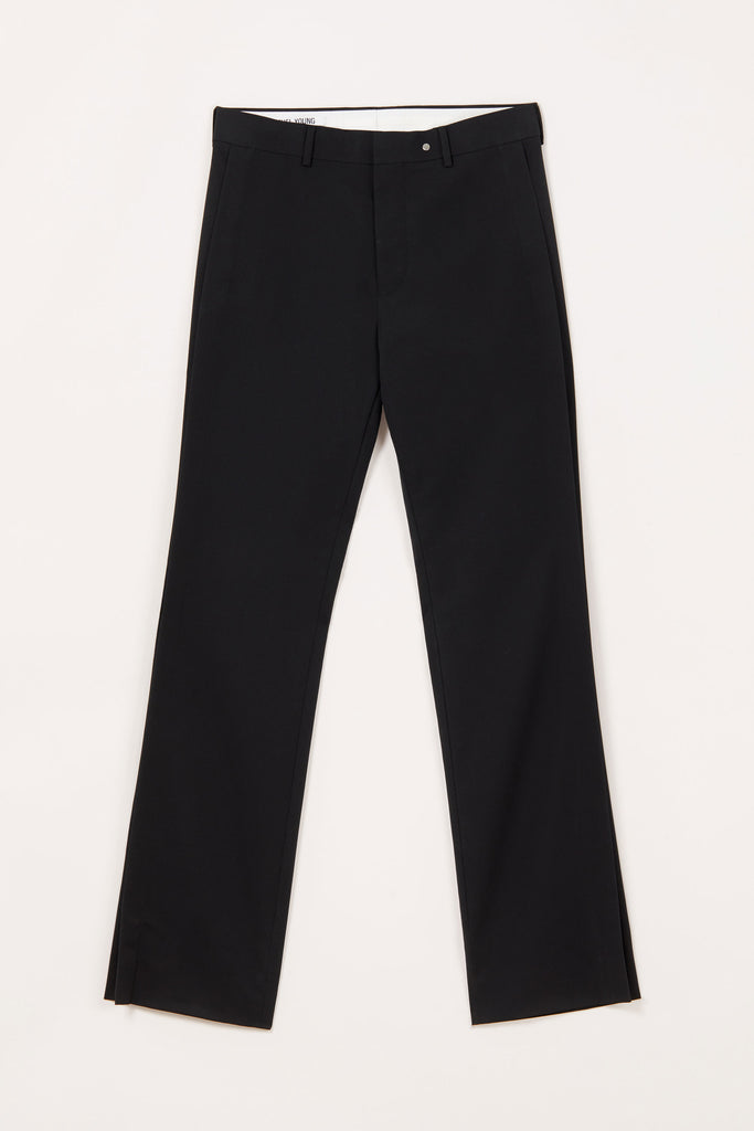 Black Wool Rectangle XY-plane Pants