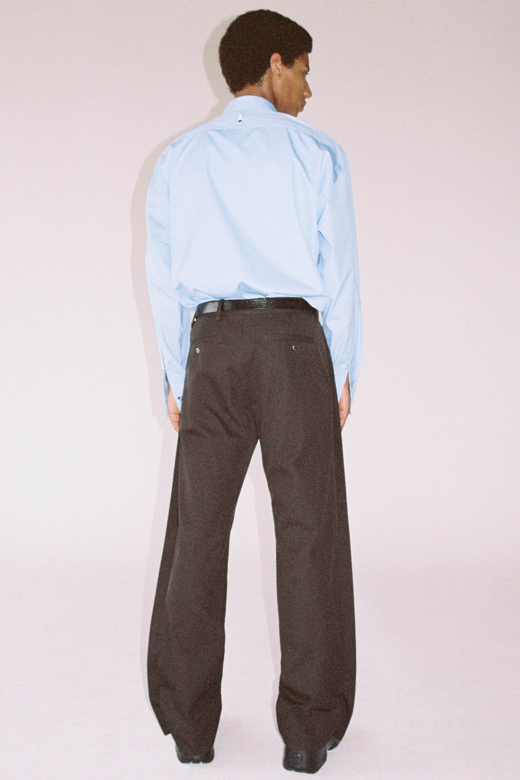 Brown Wool Rectangle XY-plane Pants