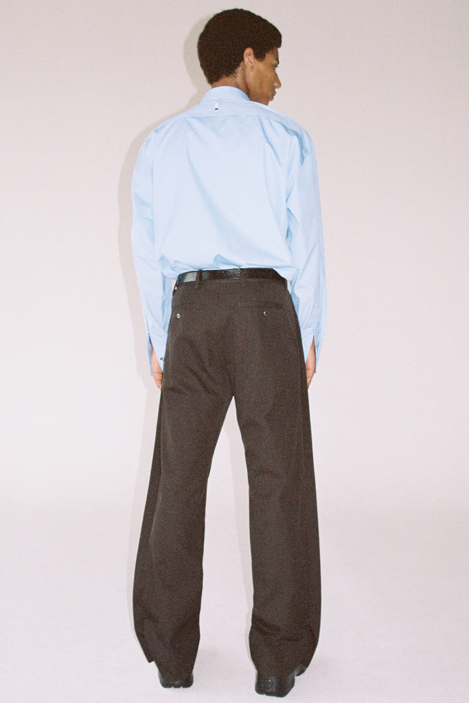 Brown Wool Rectangle XY-plane Pants