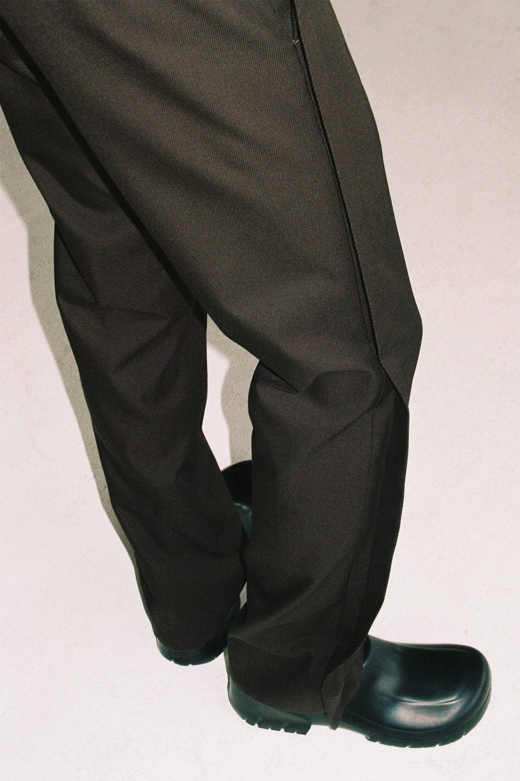 Brown Wool Rectangle XY-plane Pants