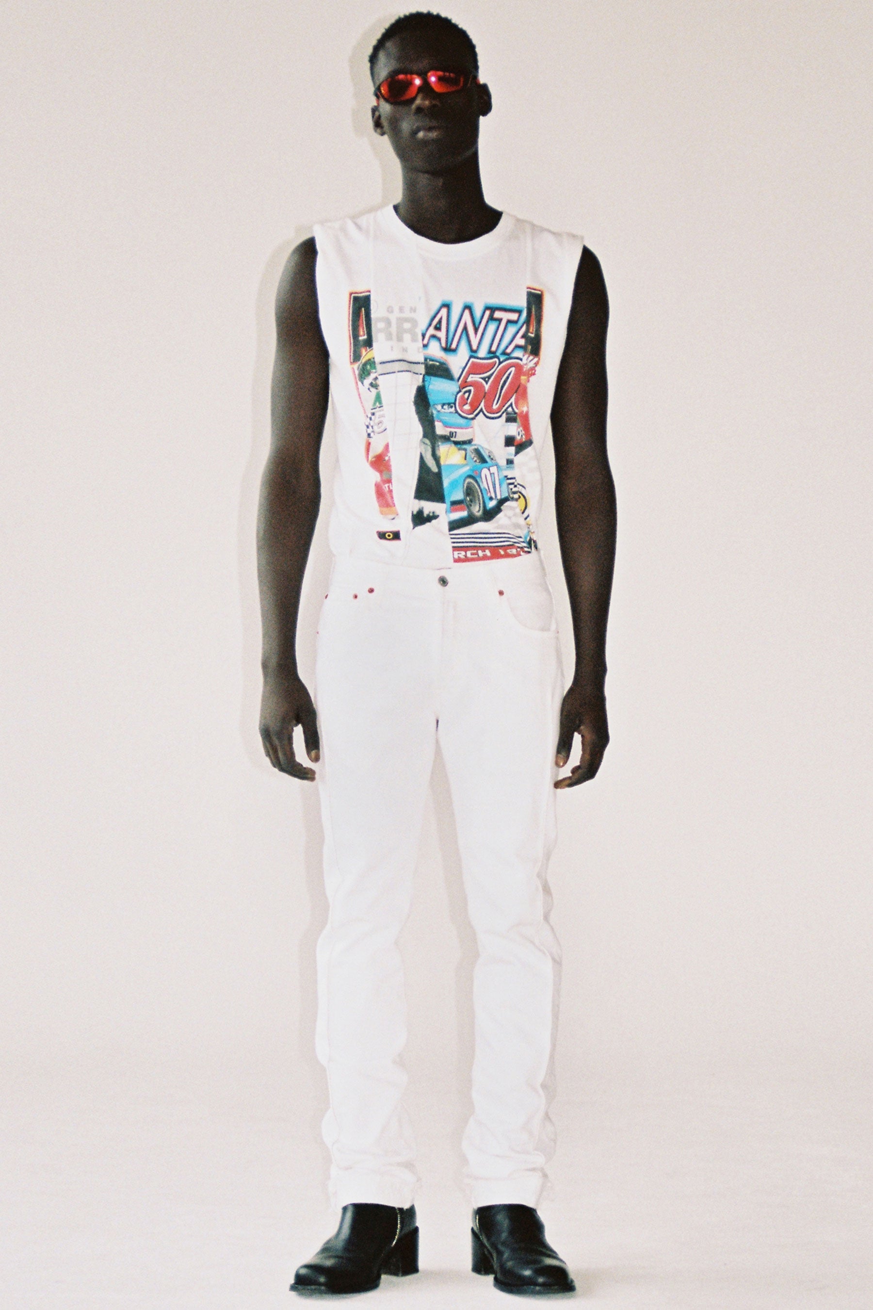 RE-edited White Distressed Cuffed Cuboid Levi's 501 Jeans