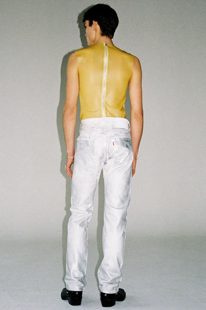 RE-edited Silver Over Foil Levi's 501 Jeans
