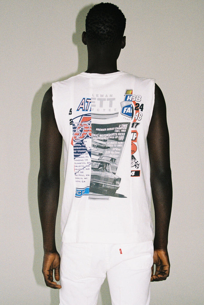 RE-edited Racing Printed Collage Rectangle Tank Tops