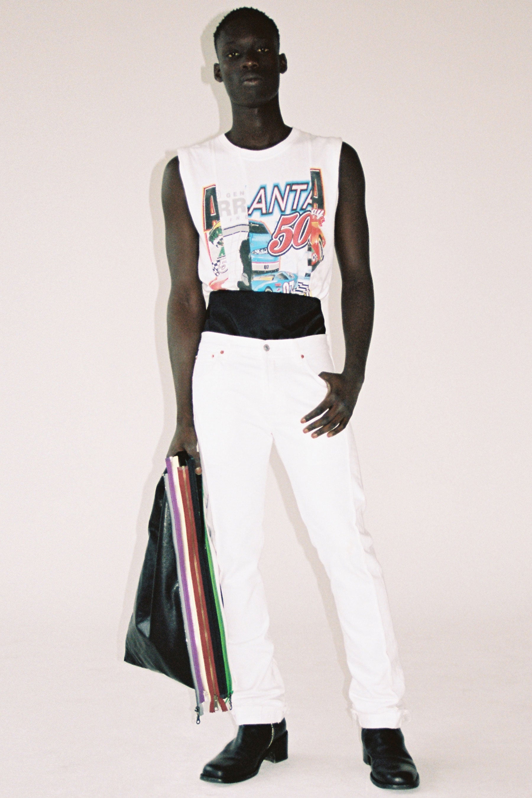 RE-edited Racing Printed Collage Rectangle Tank Tops