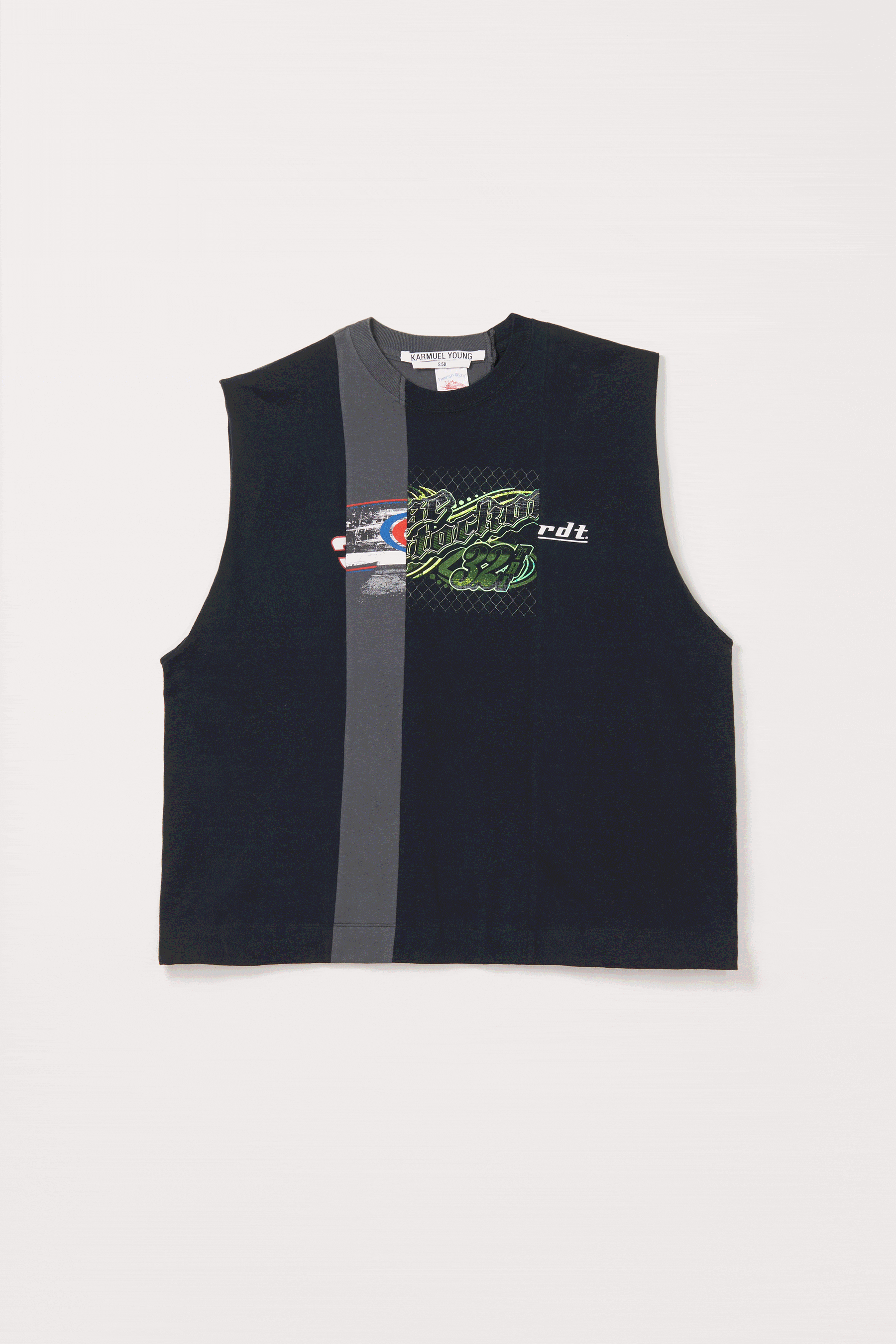 RE-edited Racing Printed Collage Rectangle Tank Tops