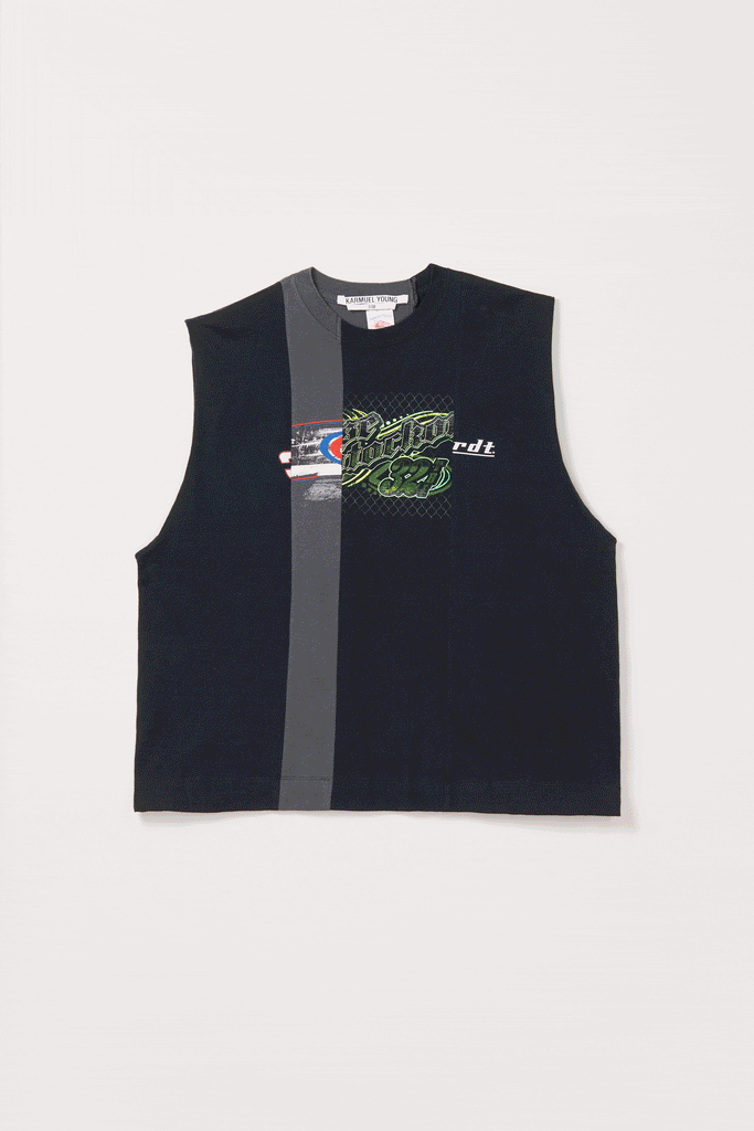 RE-edited Racing Printed Collage Rectangle Tank Tops