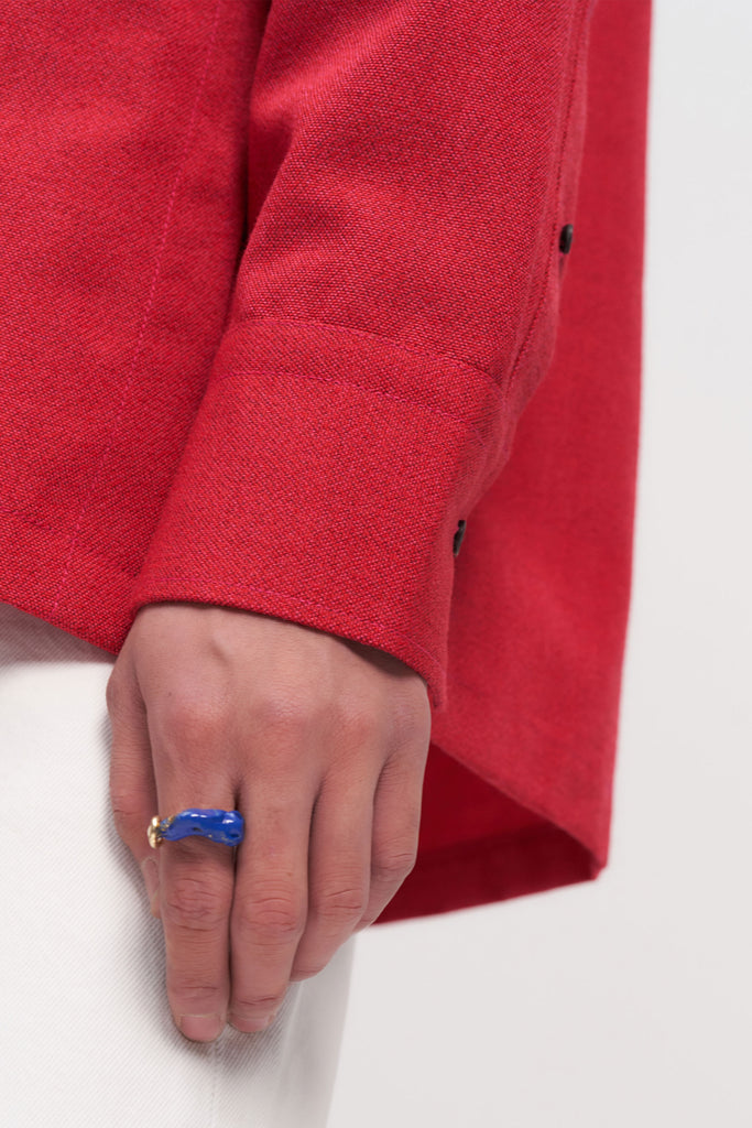 Blue Enamel Meteorite Gold Ring