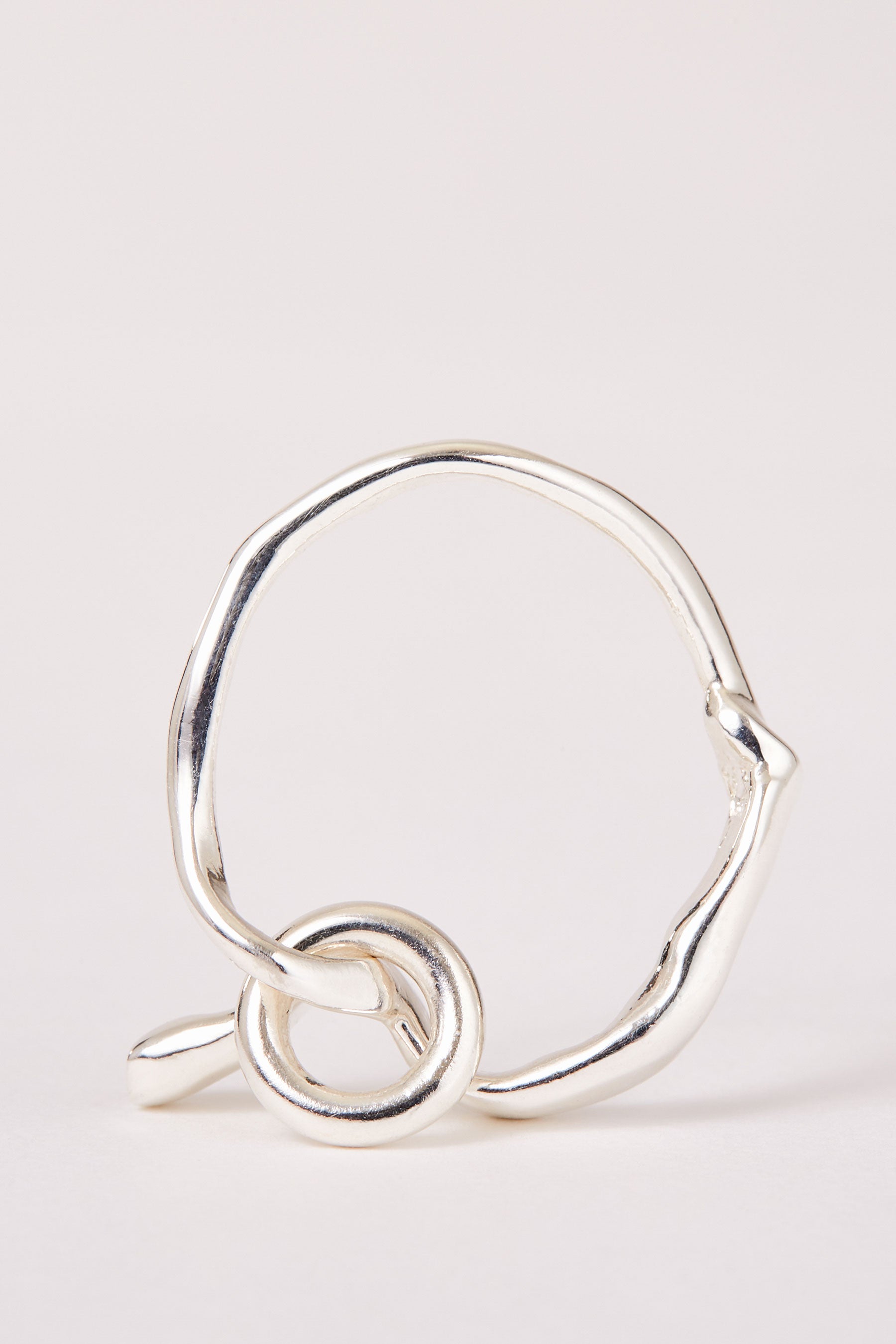 Hammer-crafted Silver Ring with Ring