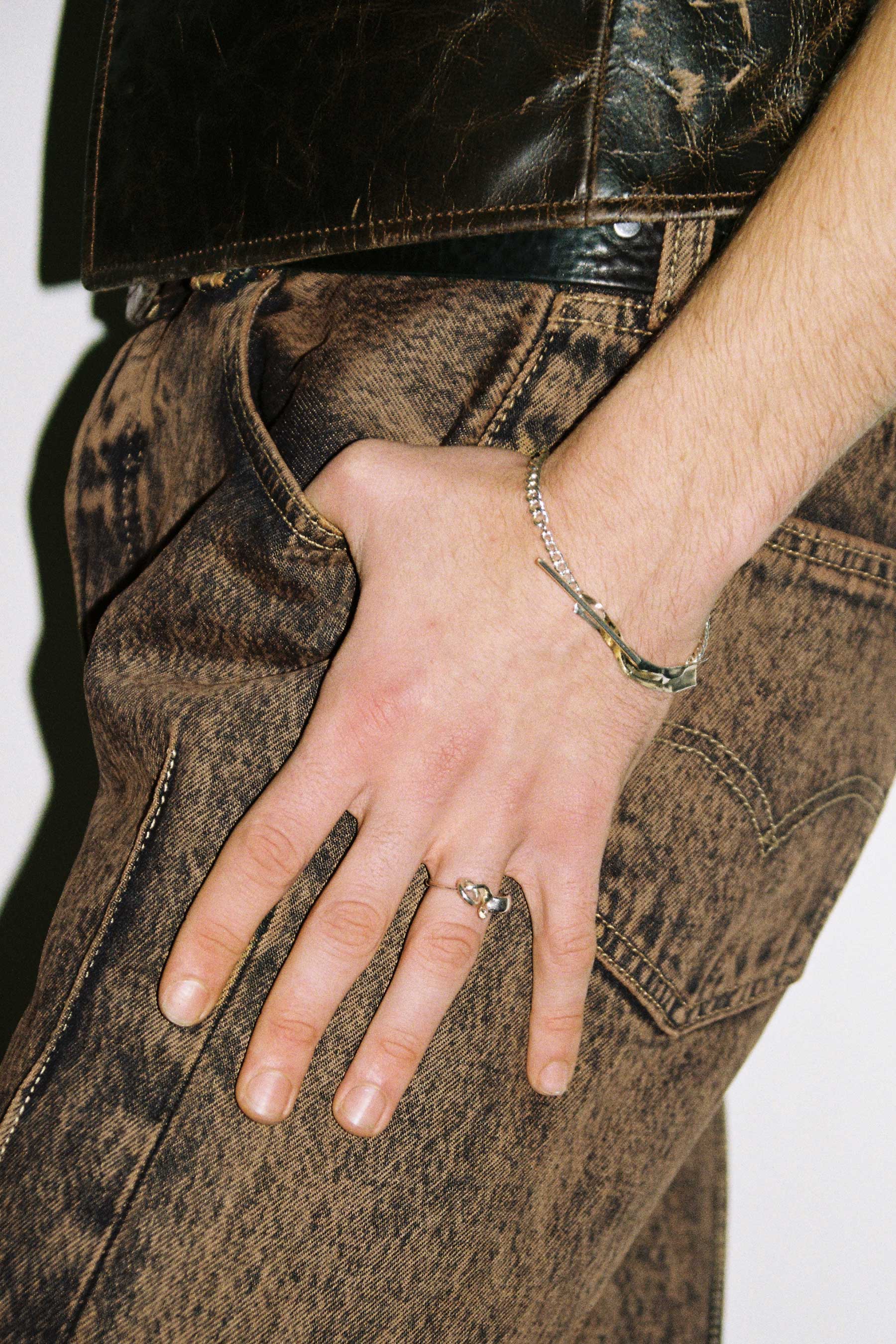Silver Tag Shirt Bracelet