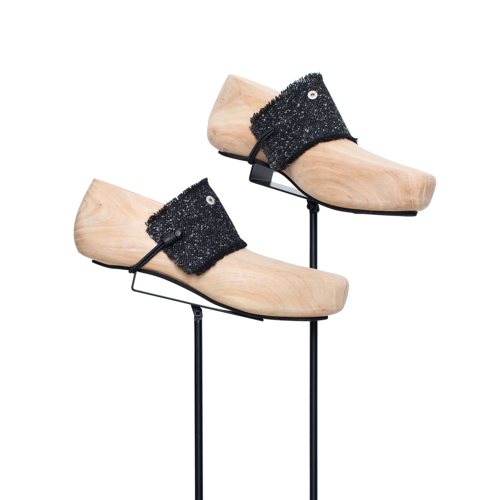 SC-65<br>Shoe Cuff in 65mm width<br>Black Woolen Silk Fabric