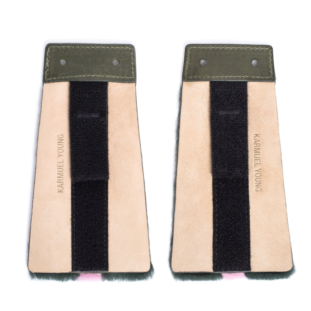 SC-70A <br> Shoe Cover in 70mm width <br> Green Rex Fur