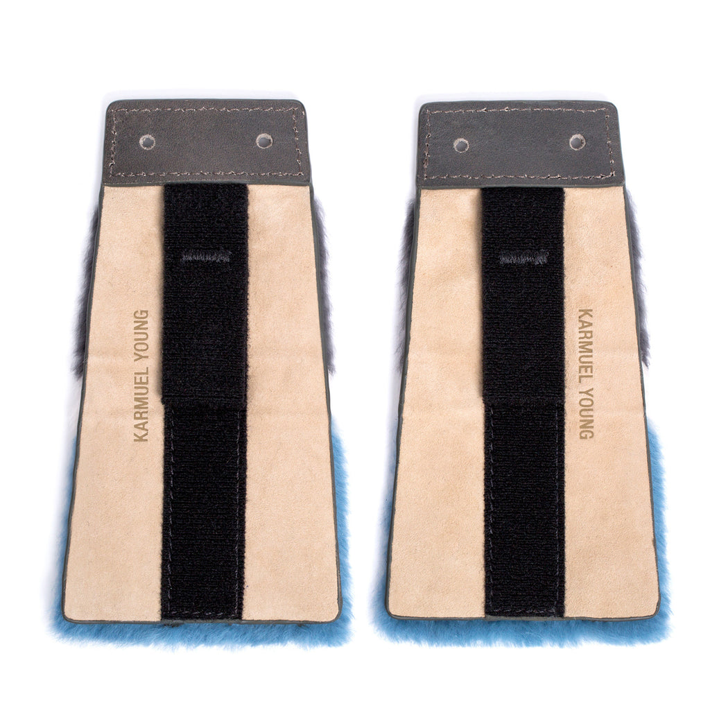 SC-70A<br>Shoe Cover in 70mm width<br>Light Blue Rex Fur