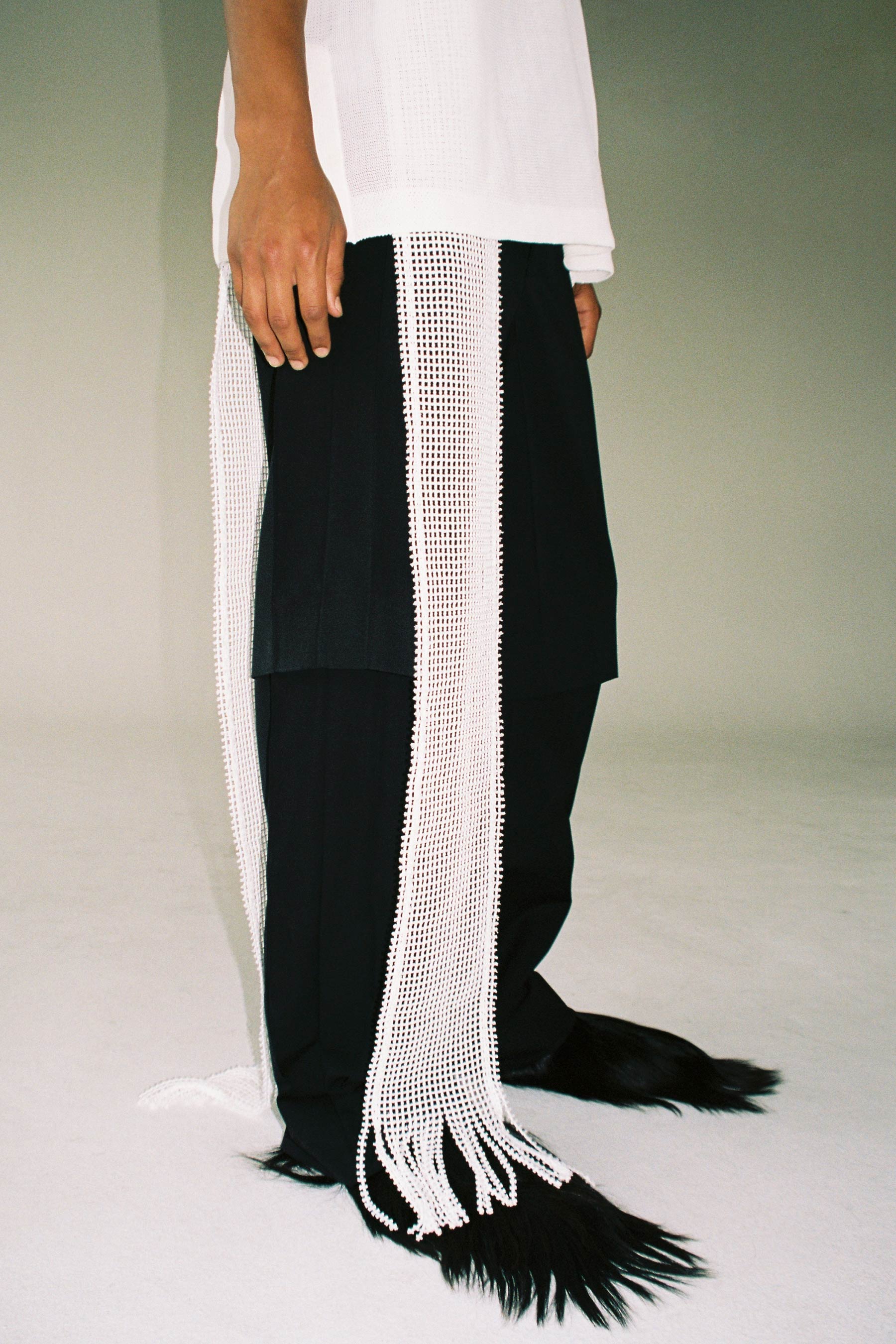 White Mesh Rectangle Scarf