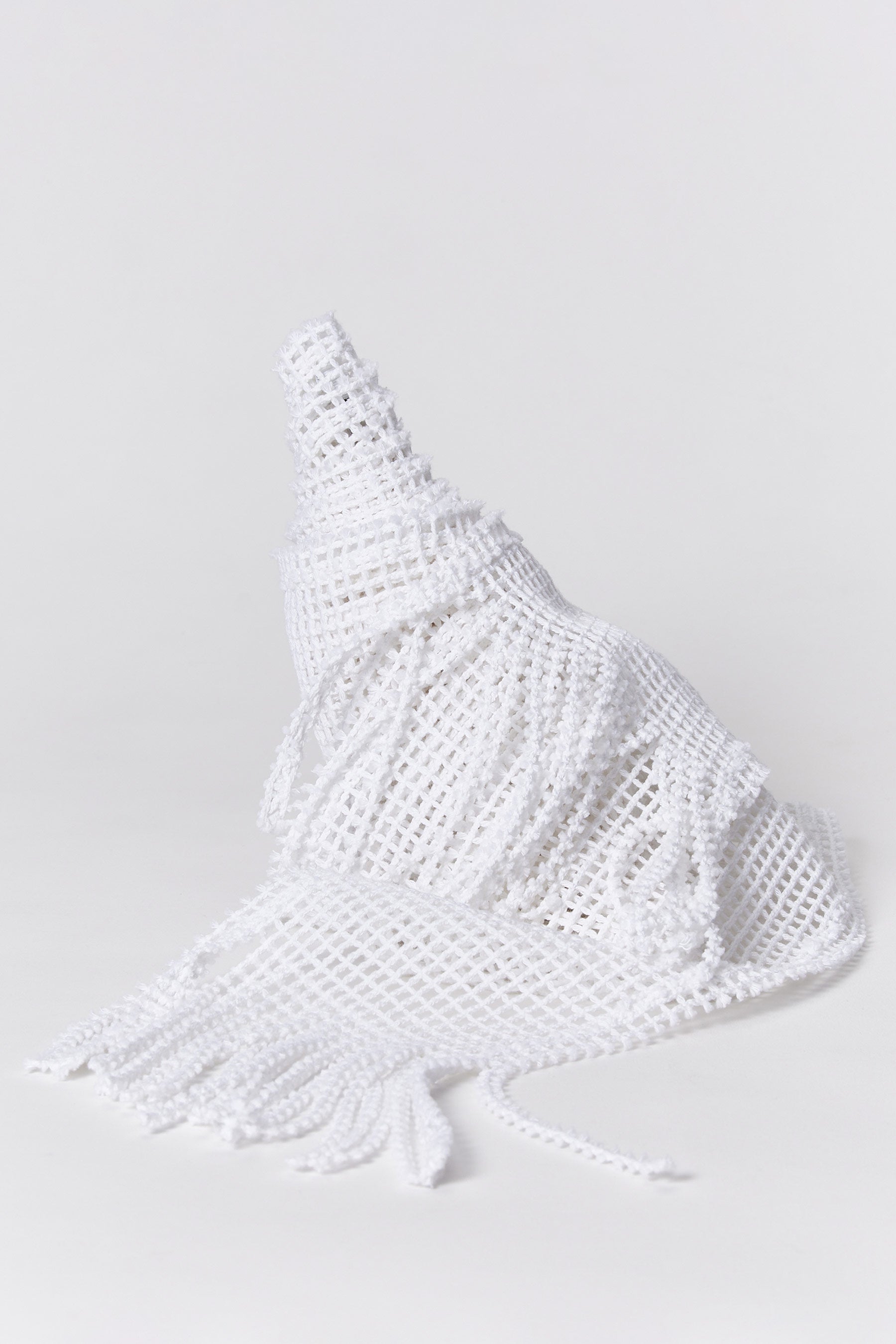 White Mesh Rectangle Scarf