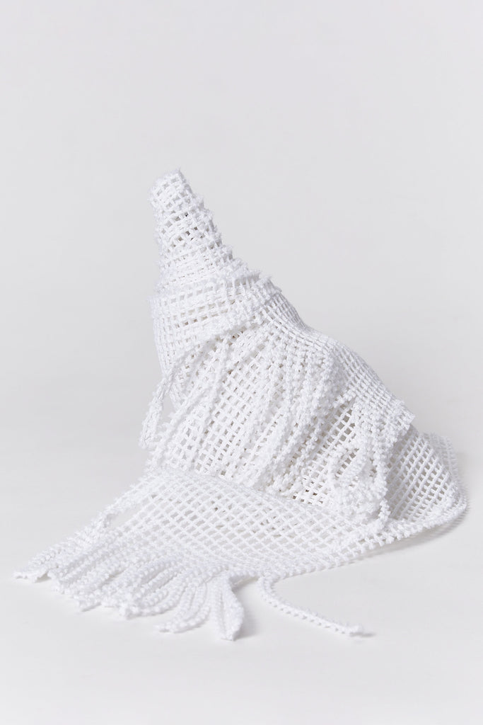 White Mesh Rectangle Scarf