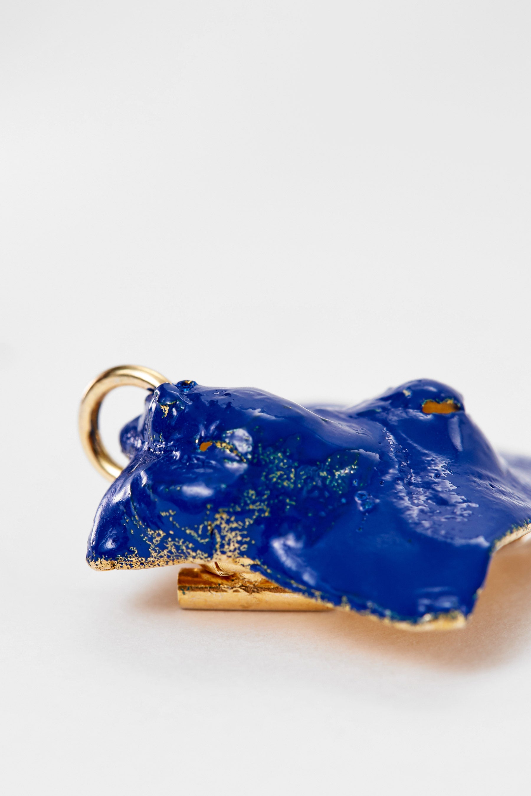 Blue Enamel Tag Pendant Silver Shirt Jewelry