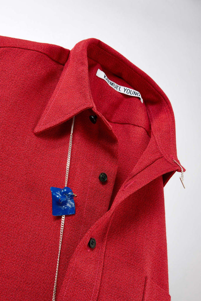 Blue Enamel Tag Pendant Silver Shirt Jewelry