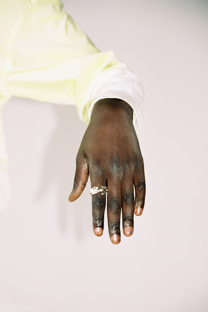 Hammer-crafted Spiral Silver Shirt Ring
